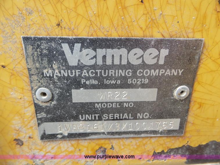 image for item L6972 Vermeer WR22 hay rake