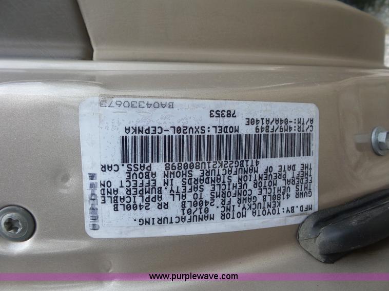 image for item BK9632 2001 Toyota Camry