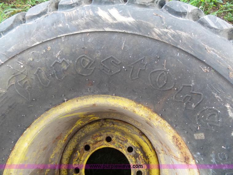 image for item BM9663 (2) Firestone 21.5L-16.1 turf tires and wheels