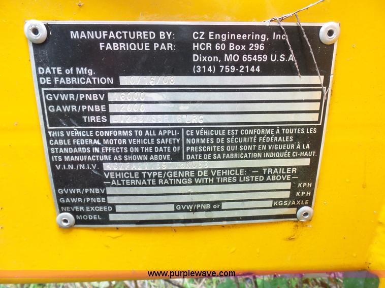 image for item BX9305 2009 CZ Engineering pipe trailer