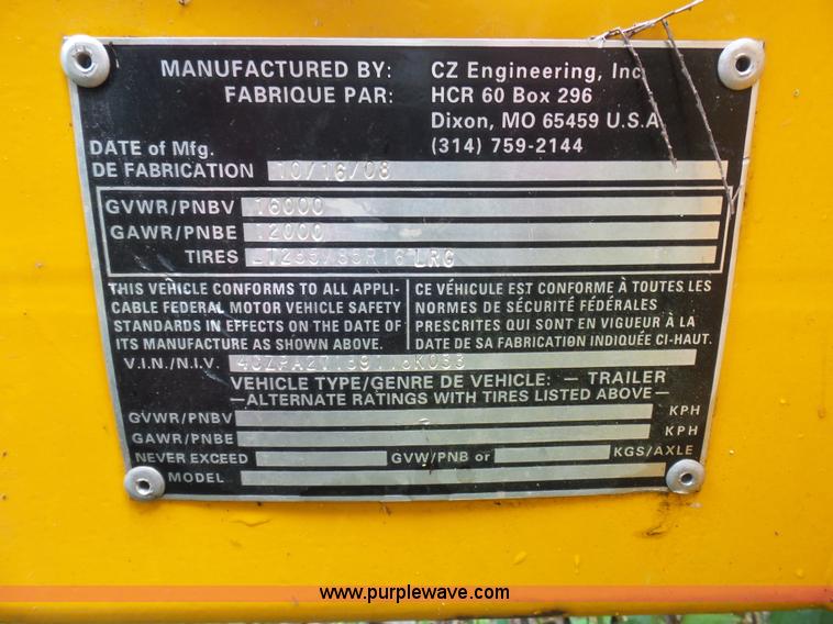 image for item BX9305 2009 CZ Engineering pipe trailer