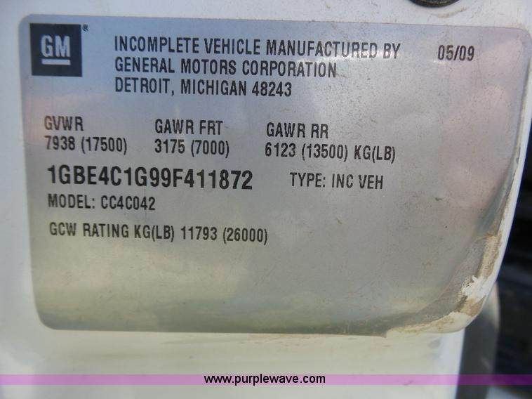 image for item DA4506 2009 Chevrolet C4500 truck cab and chassis