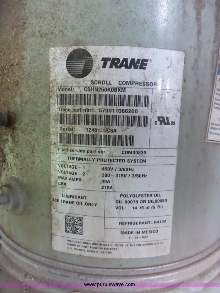 image for item DB4516 2012 Trane U12M33712 air-cooled scroll packaged chiller