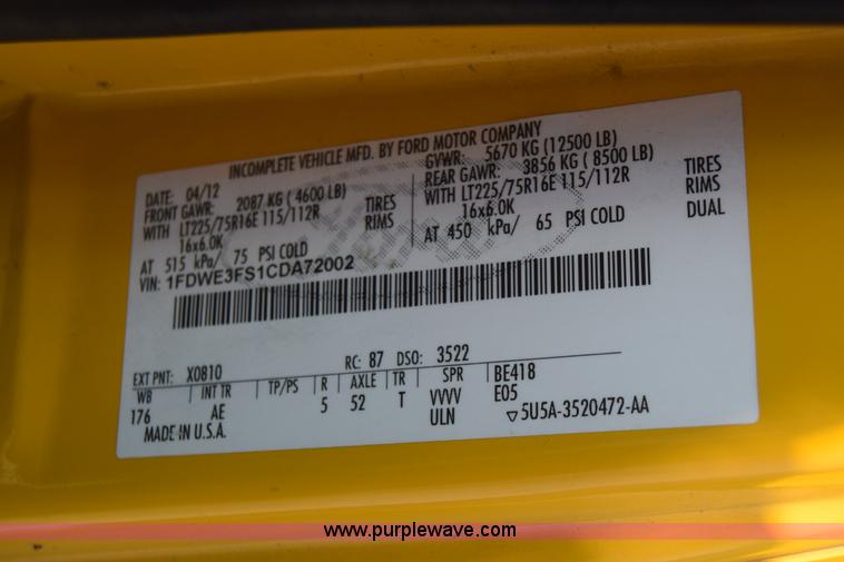 image for item K2842 2012 Ford E350 Super Duty box truck