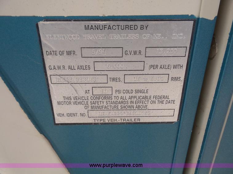 image for item K3612 1994 Fleetwood Westport camper