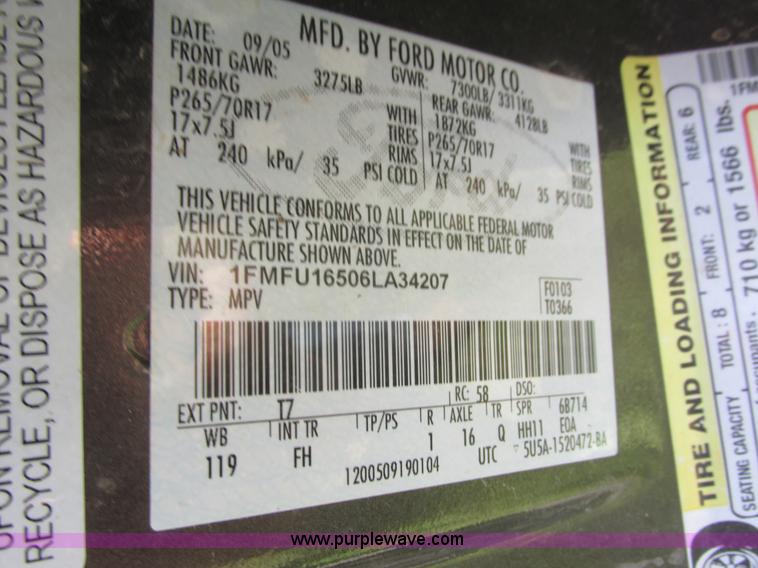 image for item K4205 2006 Ford Expedition SUV