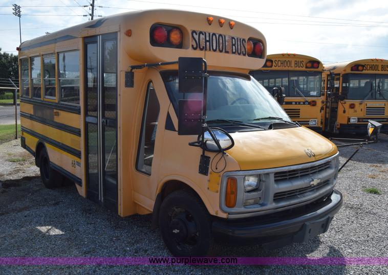 image for item L2541 2001 Chevrolet Express 3500 Cargo Blue Bird school bus
