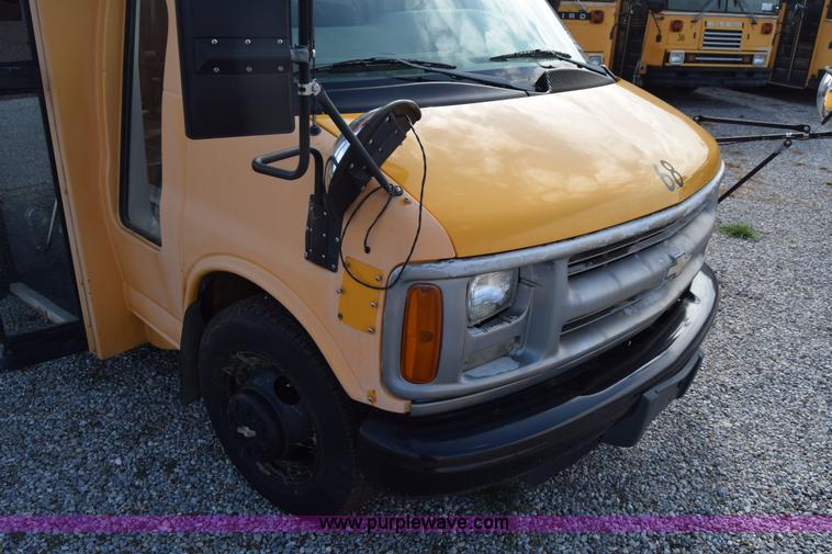 image for item L2541 2001 Chevrolet Express 3500 Cargo Blue Bird school bus