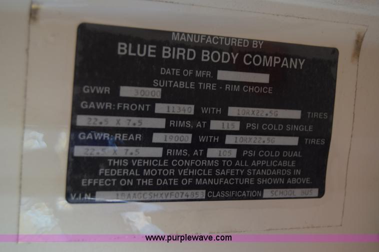 image for item L2544 1997 Blue Bird TC2000 school bus