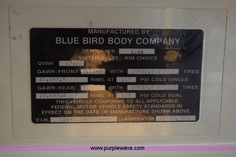 image for item L2545 1995 Blue Bird TC2000 school bus