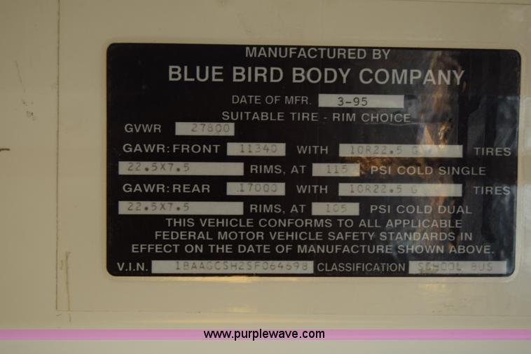 image for item L2546 1995 Blue Bird TC2000 school bus