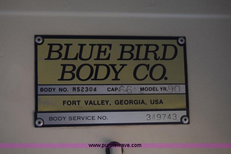 image for item L2549 1990 Blue Bird TC2000 school bus