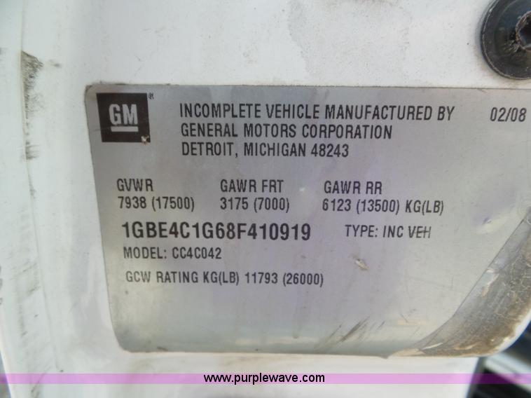 image for item L6960 2008 Chevrolet C4500 truck cab and chassis