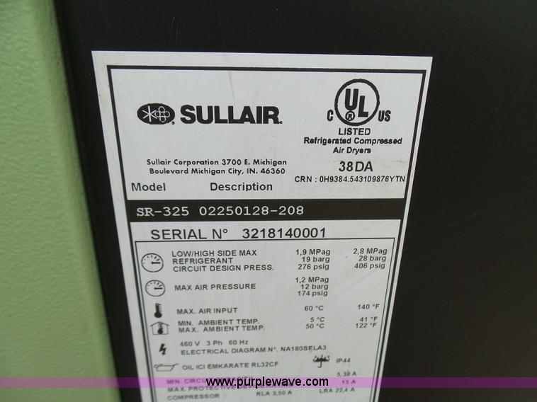 image for item N9464 Sullair SR325 refrigerated air dryer