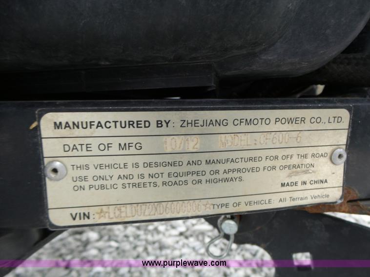 image for item Z9526 2013 Cf-moto CF600 utility vehicle