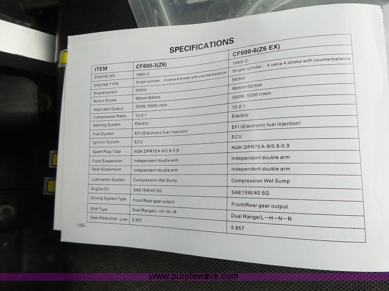 image for item Z9526 2013 Cf-moto CF600 utility vehicle