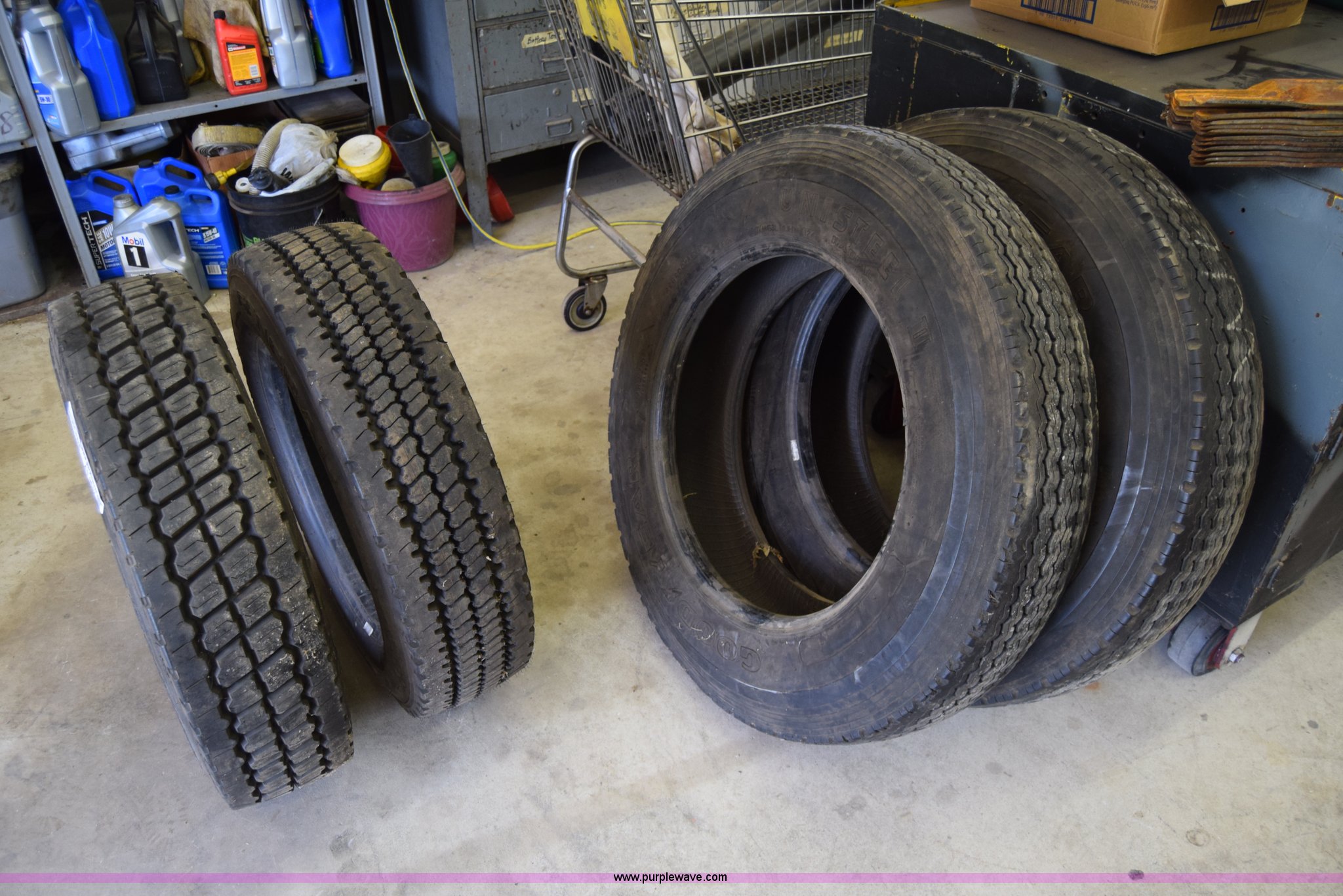 (4) truck tires in Wichita, KS Item AS9647 sold Purple Wave