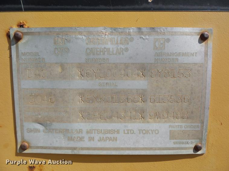 image for item BX9289 1994 Caterpillar D4C dozer