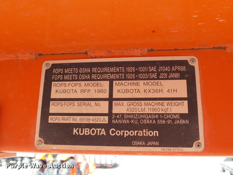 image for item DB4524 1994 Kubota KX41 compact excavator