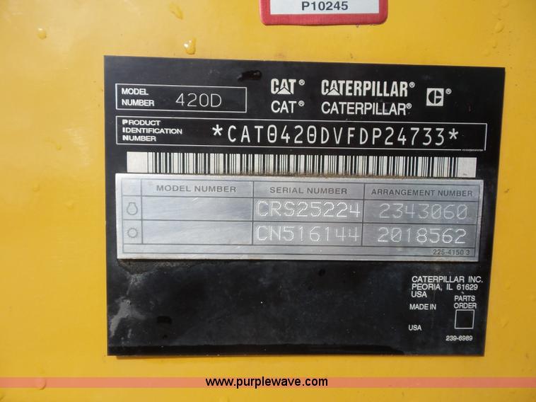 image for item K1607 2005 Caterpillar 420D backhoe
