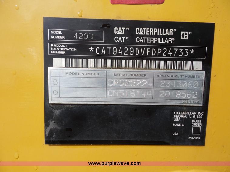 image for item K1607 2005 Caterpillar 420D backhoe