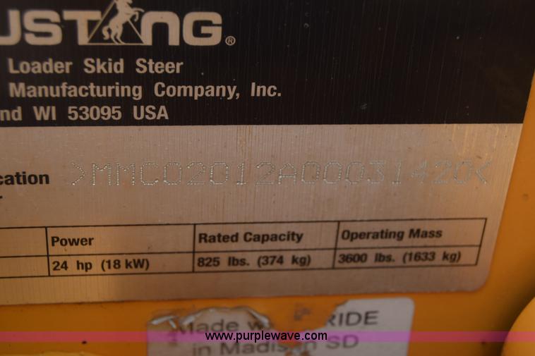 image for item K2777 2011 Mustang 2012 compact skid steer