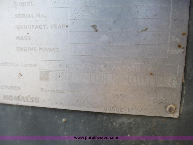 image for item K3089 2004 Komatsu WA320-5L wheel loader