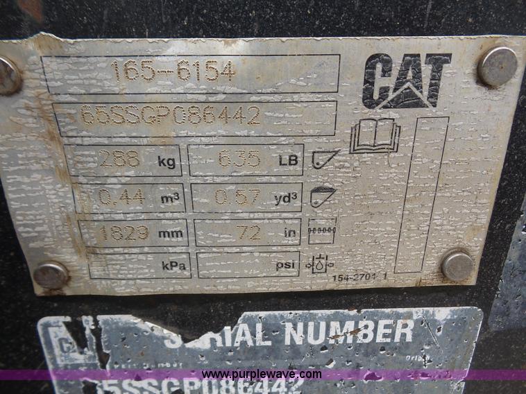 image for item K3556 Caterpillar skid steer bucket