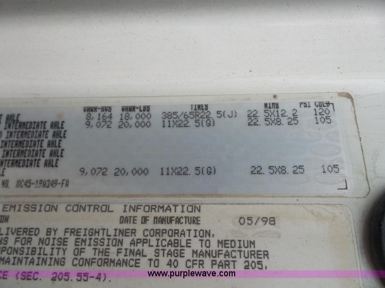 image for item K3558 1999 Sterling L9511 dump truck