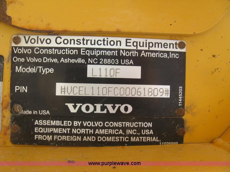 image for item L3856 2008 Volvo L110F wheel loader