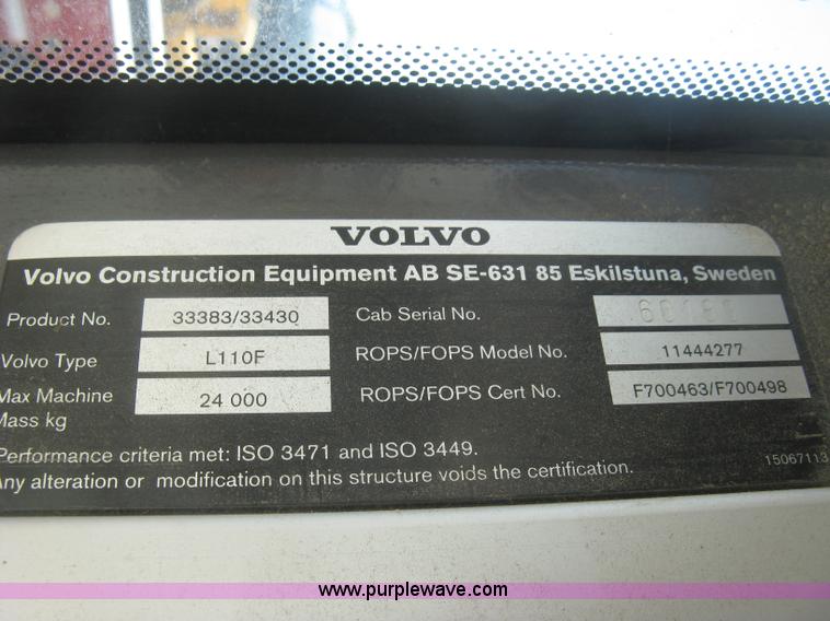 image for item L3856 2008 Volvo L110F wheel loader