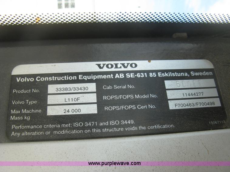 image for item L3859 2008 Volvo L110F wheel loader