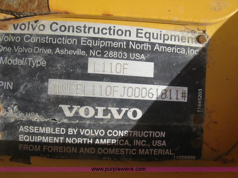 image for item L3859 2008 Volvo L110F wheel loader