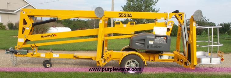 image for item L4983 2015 Haulotte 5533A towable boom lift
