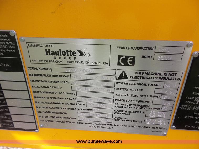 image for item L4983 2015 Haulotte 5533A towable boom lift