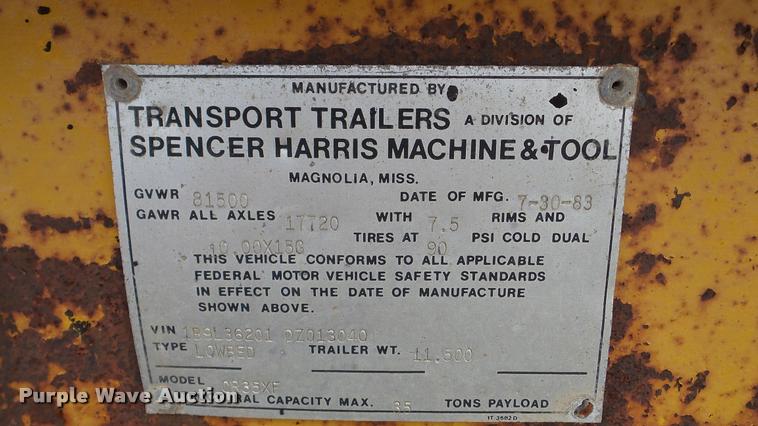 image for item BR9076 1983 Transport Trailers equipment trailer