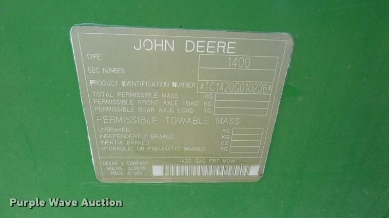 image for item BR9080 John Deere 1420 lawn mower