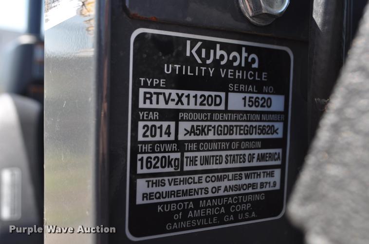 image for item DA2763 2015 Kubota X1120D utility vehicle