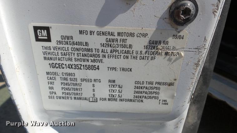 image for item DA8752 2005 Chevrolet Silverado 1500 pickup truck