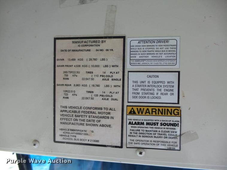 image for item K2096 2006 International CE school bus