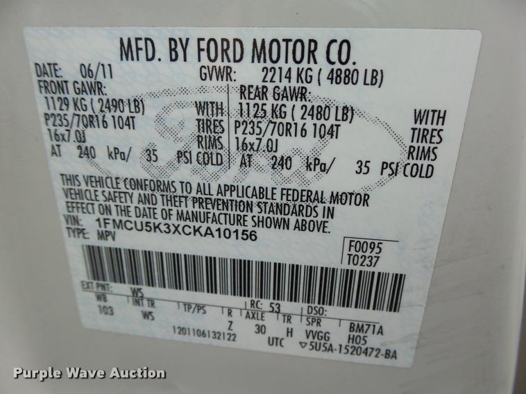 image for item K2140 2012 Ford Escape Hybrid SUV