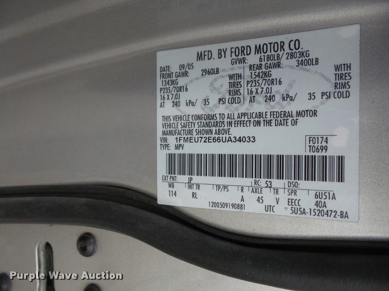 image for item K3521 2006 Ford Explorer SUV