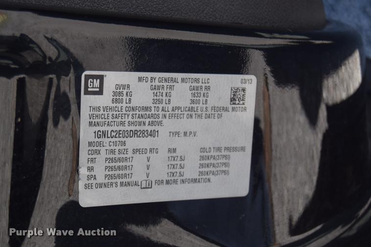 image for item L2564 2013 Chevrolet Tahoe Police SUV