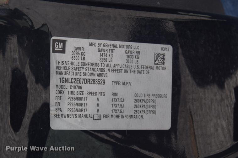 image for item L2565 2013 Chevrolet Tahoe Police SUV