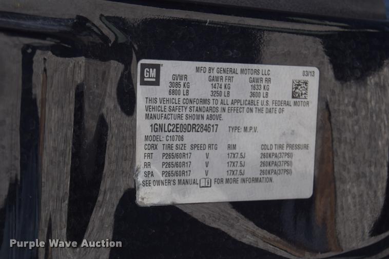 image for item L2566 2013 Chevrolet Tahoe Police SUV