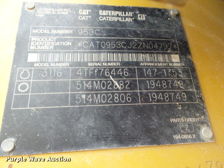 image for item L6964 2002 Caterpillar 953C track loader