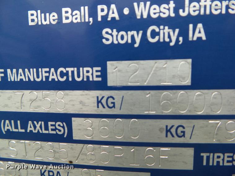 image for item BZ9853 2011 Eby Wrangler livestock trailer