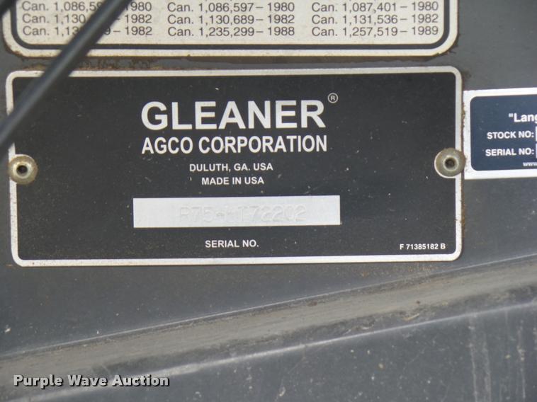 image for item K1982 2008 Gleaner R75 combine