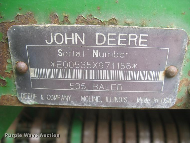 image for item L3845 1994 John Deere 535 round baler