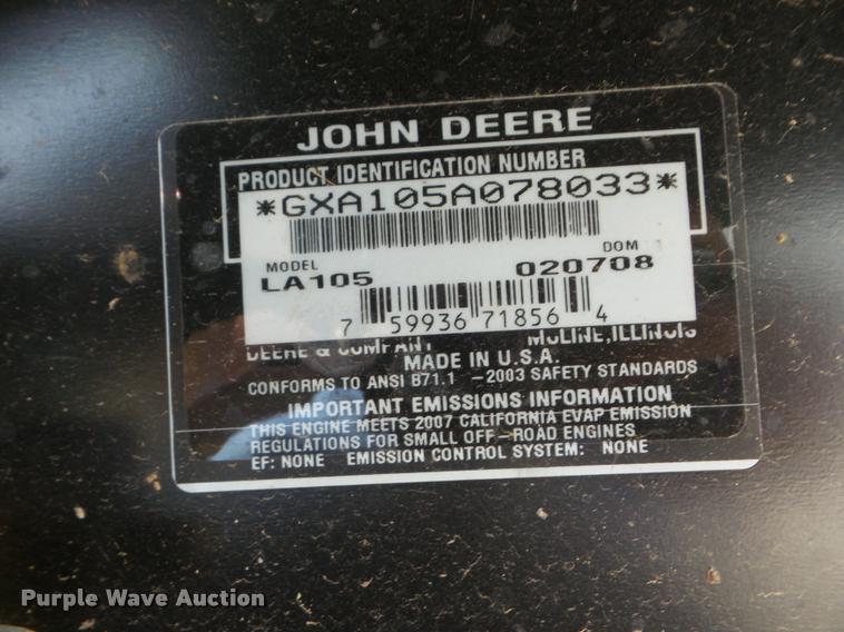 image for item L6967 2008 John Deere LA105 lawn mower
